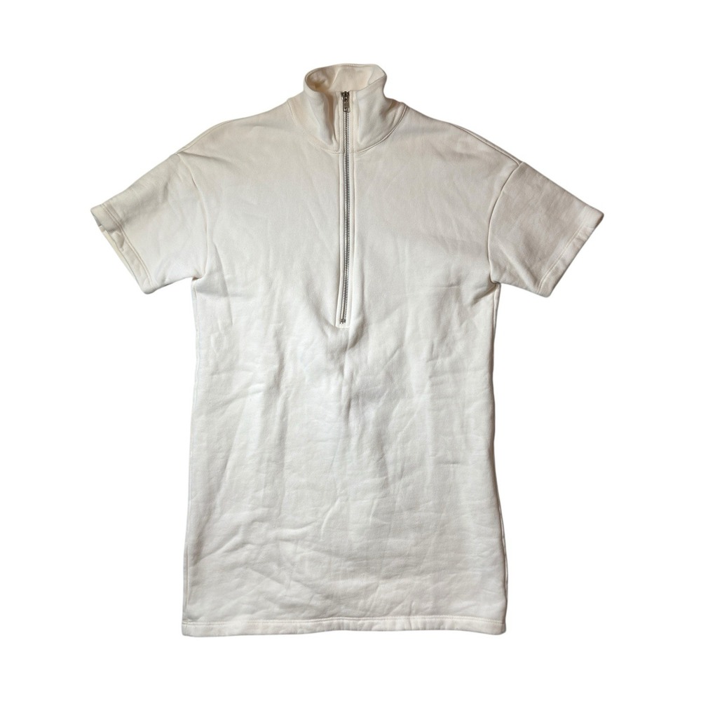 Reformation Hampton Sweater Dress Womens Sz XS Pull Over Zip Short Sleeve